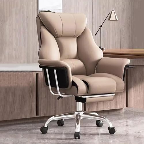 Big and Tall Ergonomic Office Chair - Boss Executive Swivel Chair with Back Support, Luxury Leather Gaming Desk Chair with Wheels for Stability and Comfort