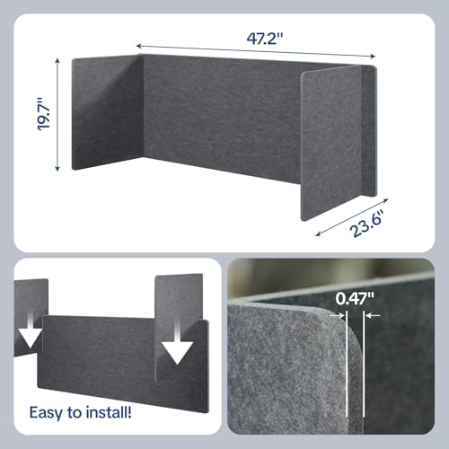 Three-Panel Office Desk Privacy & Acoustic Screen