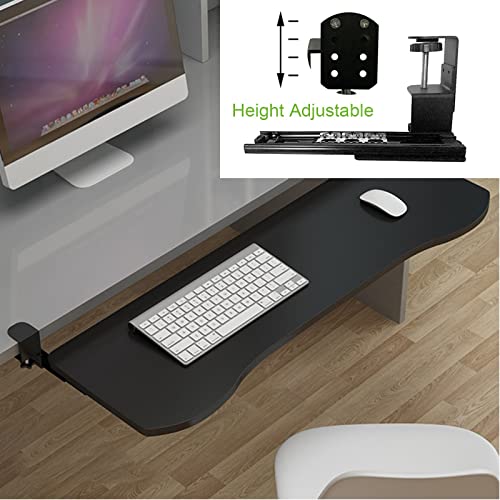 Adjustable Keyboard Tray with Pull Out,Adjustable Keyboard Tray with Sliding Rails Pull Out Drawers Under Desk Space Saving Design for Comfortable Typing