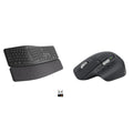 Logitech MX Master 3S Wireless Mouse and Ergo K860 Split Ergonomic Keyboard - Quieter Clicks, Faster Scrolling, Adjustable Palm Lift