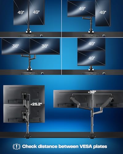 VIVO Pneumatic Arm Single Ultrawide Monitor Extra Tall Desk Mount