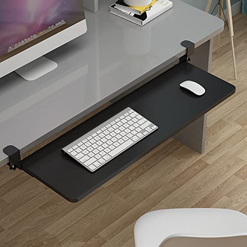 Adjustable Keyboard Tray with Pull Out,Adjustable Keyboard Tray with Sliding Rails Pull Out Drawers Under Desk Space Saving Design for Comfortable Typing