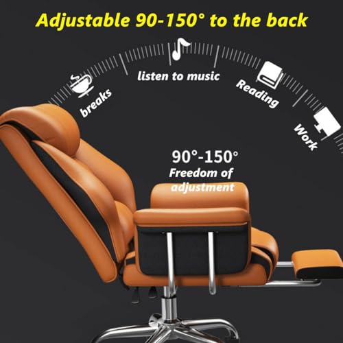 Big and Tall Ergonomic Office Chair - Boss Executive Swivel Chair with Back Support, Luxury Leather Gaming Desk Chair with Wheels for Stability and Comfort