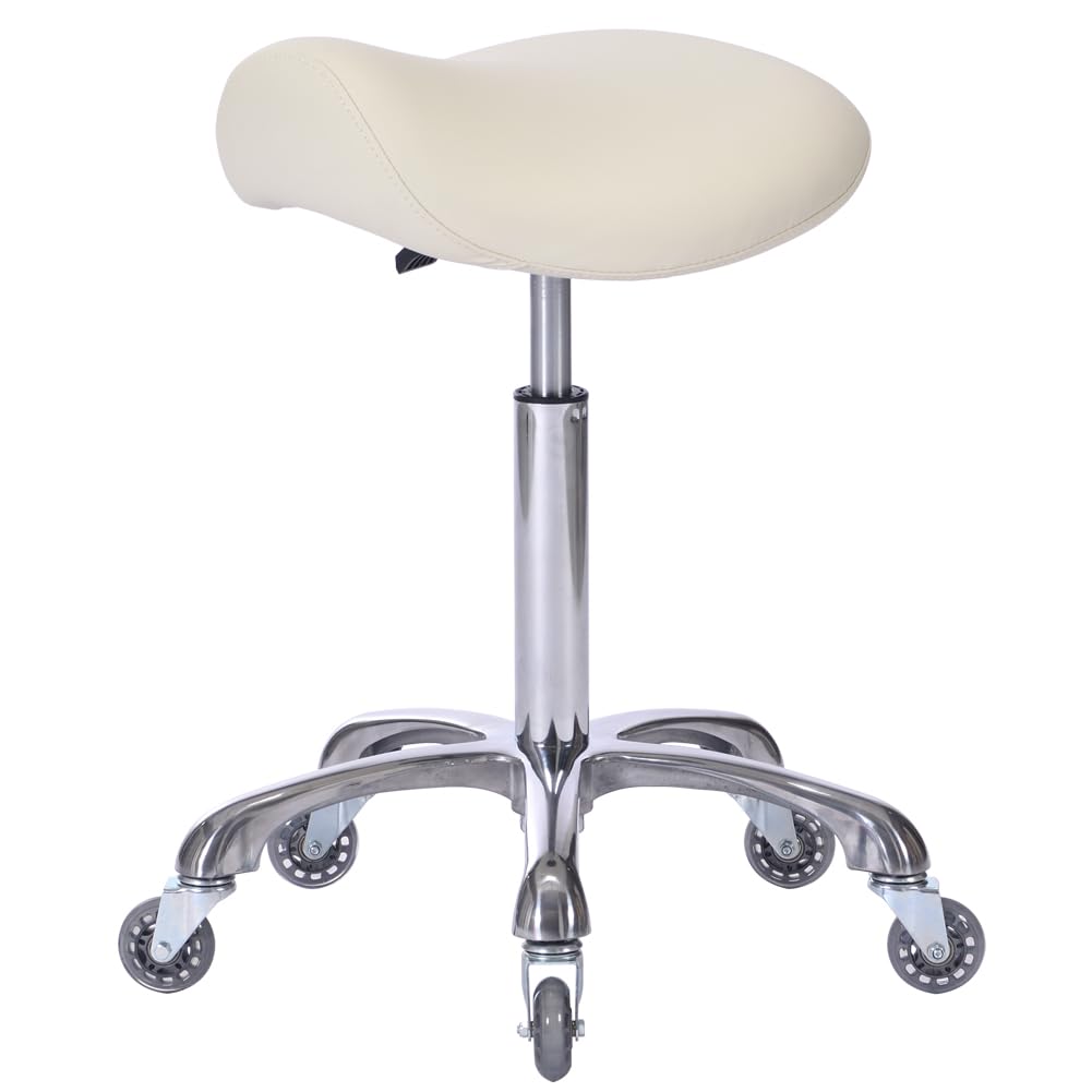 FRNIAMC Ergonomic Rolling Saddle Stool with Wheels