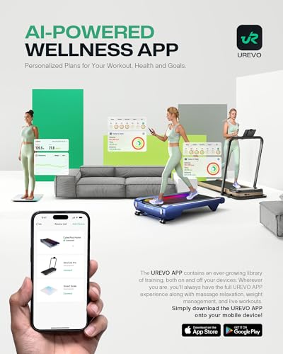 UREVO Smart Walking Pad Treadmill with App Control