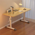 Erxewim Manual Crank Standing Desk, Height Adjustable Sit-Stand Study Table for Home Office, Hand Lifting Tabletop Writing Desk, Sturdy Frame