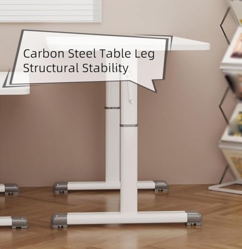 Erxewim Manual Crank Standing Desk, Height Adjustable Sit-Stand Study Table for Home Office, Hand Lifting Tabletop Writing Desk, Sturdy Frame