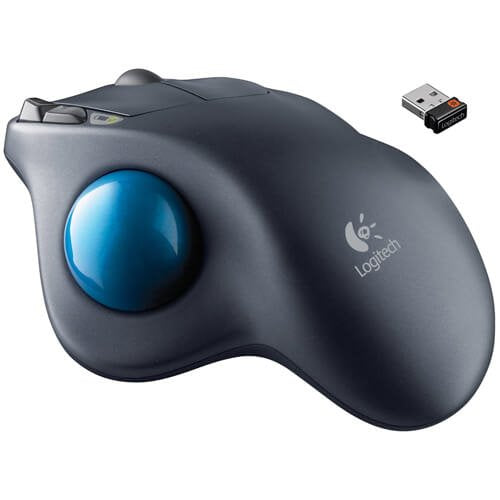 Logitech M570 Wireless Trackball Mouse – Ergonomic Design with Sculpted Right-Hand Shape, Compatible with Apple Mac / Microsoft, USB Unifying Receiver, Dark Gray