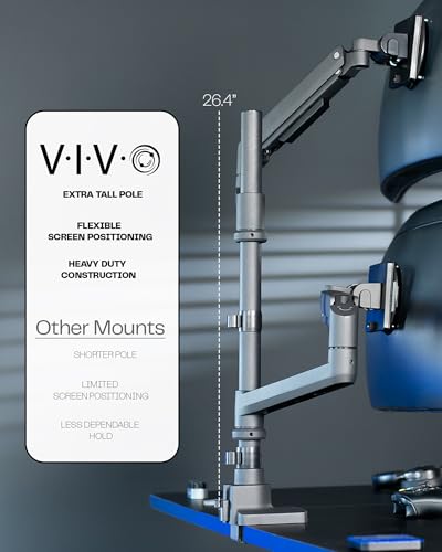 VIVO Pneumatic Arm Single Ultrawide Monitor Extra Tall Desk Mount