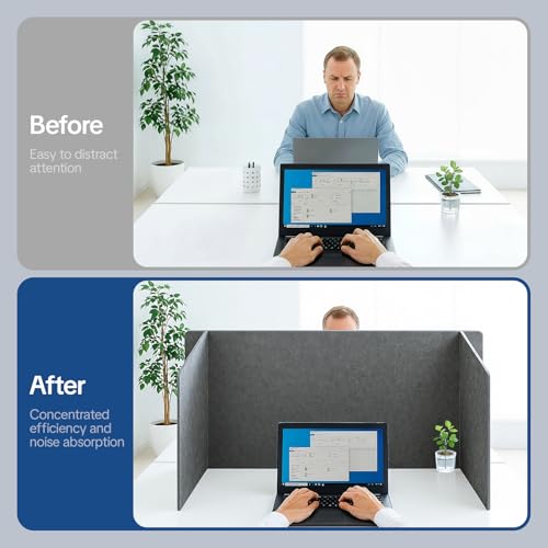 Three-Panel Office Desk Privacy & Acoustic Screen