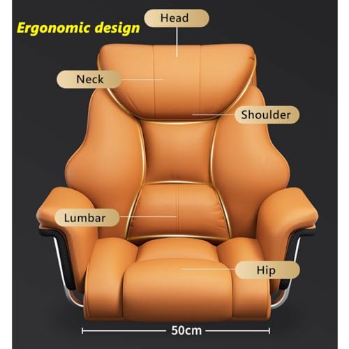 Big and Tall Ergonomic Office Chair - Boss Executive Swivel Chair with Back Support, Luxury Leather Gaming Desk Chair with Wheels for Stability and Comfort