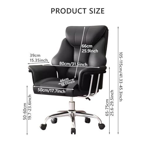 Big and Tall Ergonomic Office Chair - Boss Executive Swivel Chair with Back Support, Luxury Leather Gaming Desk Chair with Wheels for Stability and Comfort