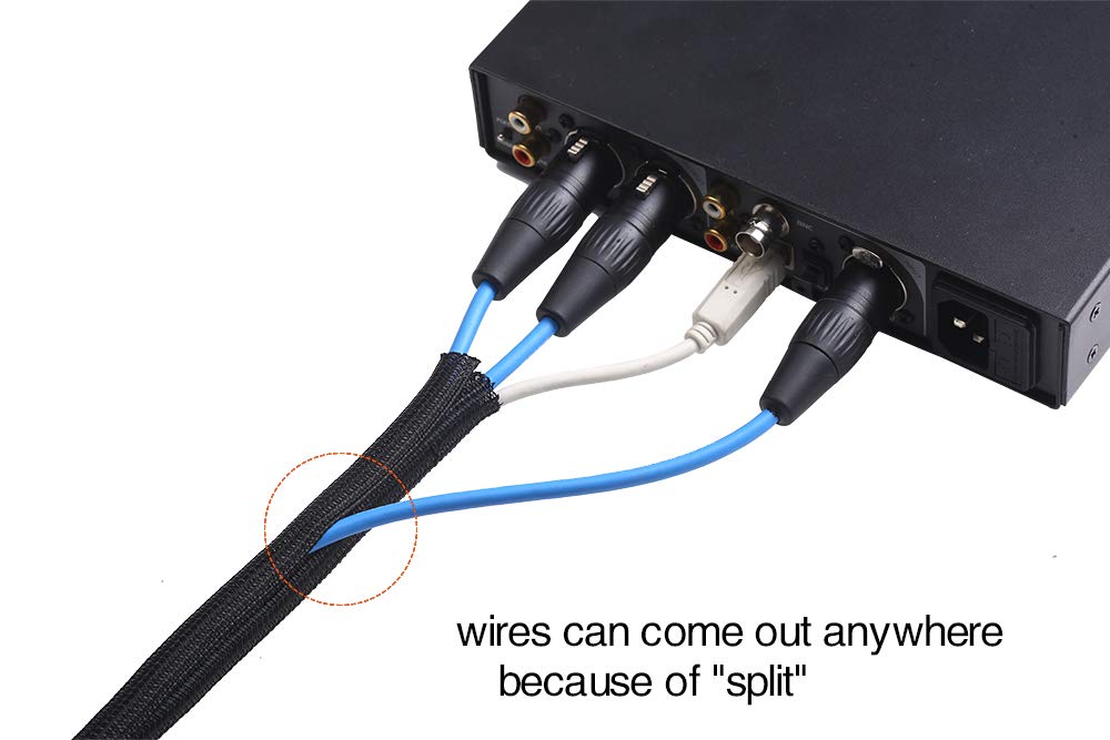 Alex Tech Split Cable Management Sleeve for Office Cords
