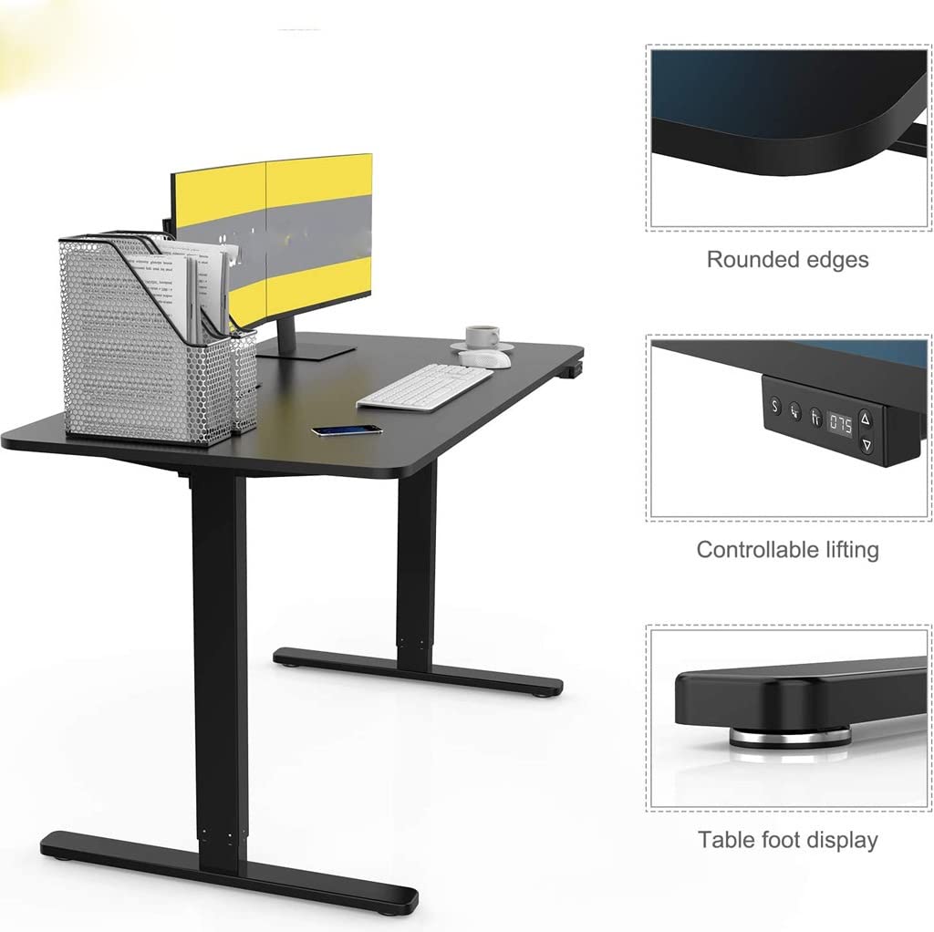 ONMYJFD Electric Standing Desk Height Adjustable Desk, 48 X 24 Computer Desk for Workstation Home Office Table Sit Stand Desk