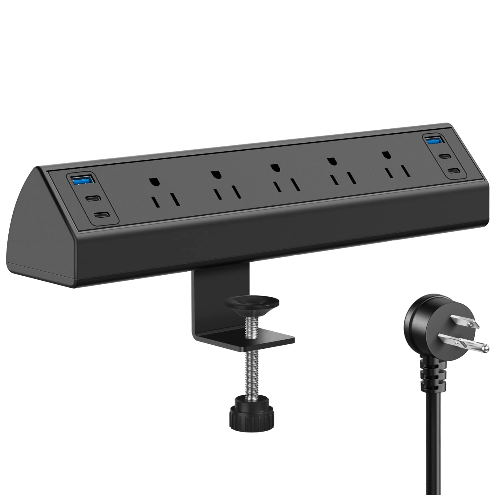 Clamp-On Under-Desk Power Strip with USB-C Fast Charging