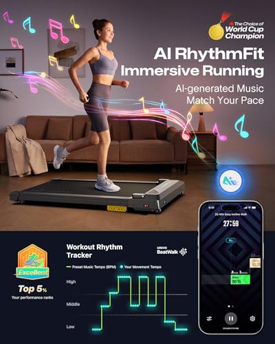 UREVO Smart Walking Pad Treadmill with App Control