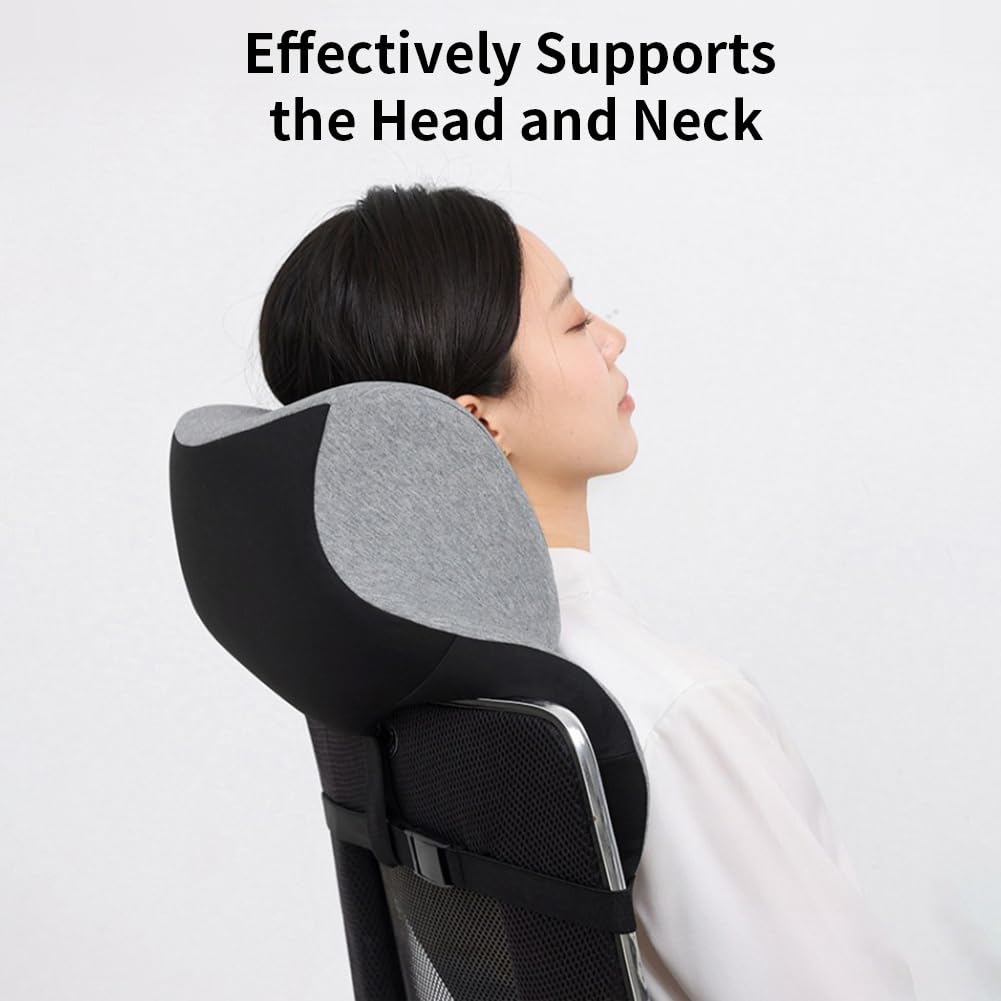 Shapeazy Office Chair Headrest, Adjustable Neck Support Pillow with Removable Washable Cover - Head Rest Attachment for Office Chairs and Wheelchairs, Neck Pillow for Desk Chair Napping