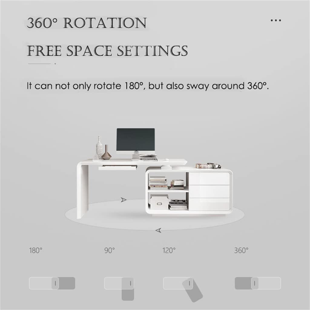 SIDUFHAOPKLL Office Desk Computer Swivel Angle Multifunctional White Furniture