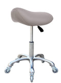 FRNIAMC Professional Saddle Stool with Wheels Ergonomic Swivel Rolling Height Adjustable for Clinic Dentist Beauty Salon Tattoo Home Office