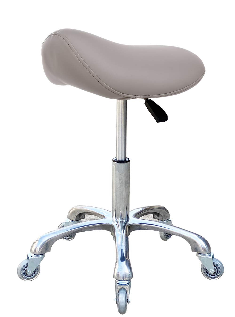 FRNIAMC Professional Saddle Stool with Wheels Ergonomic Swivel Rolling Height Adjustable for Clinic Dentist Beauty Salon Tattoo Home Office