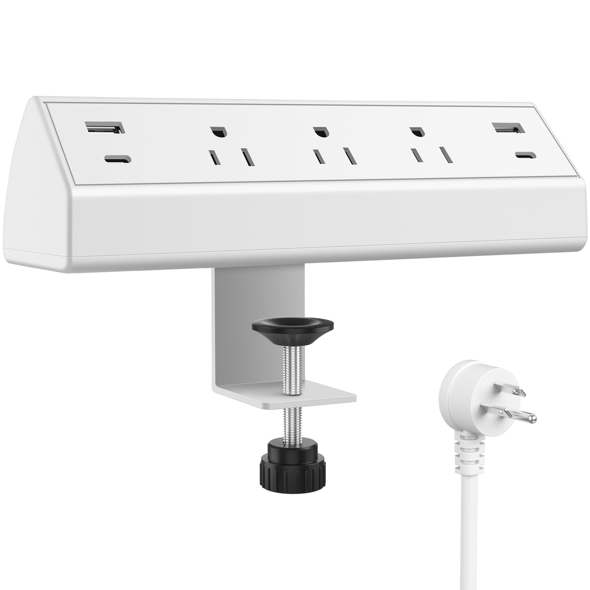 Clamp-On Under-Desk Power Strip with USB-C Fast Charging