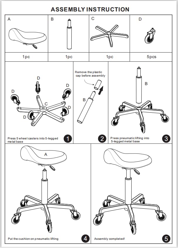 FRNIAMC Professional Saddle Stool with Wheels Ergonomic Swivel Rolling Height Adjustable for Clinic Dentist Beauty Salon Tattoo Home Office