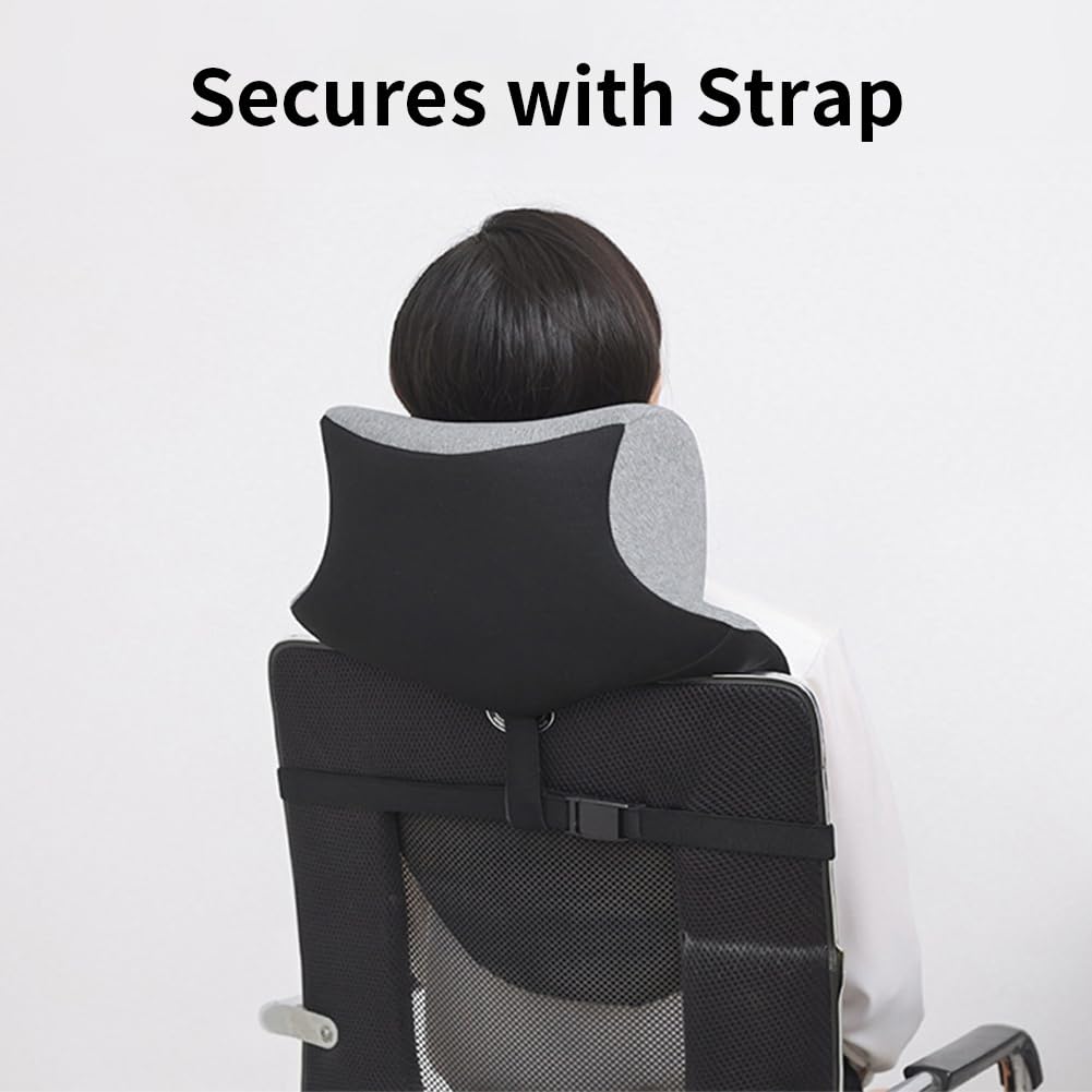Shapeazy Office Chair Headrest, Adjustable Neck Support Pillow with Removable Washable Cover - Head Rest Attachment for Office Chairs and Wheelchairs, Neck Pillow for Desk Chair Napping