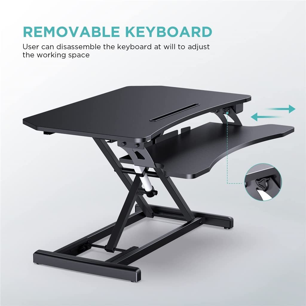 HYUWANGYU Standing Desk Sit Converter Stand-up Lifting Worktable Computer Desk Converter Folding Table Adjustable Height (Color : A, Size : US)