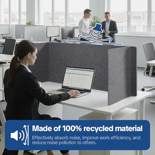 Three-Panel Office Desk Privacy & Acoustic Screen