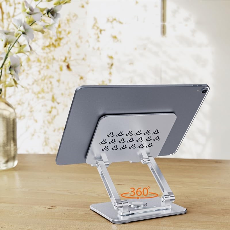 360 Degree Rotating Aluminum Alloy Tablet Stand Foldable and Easy to Increase Height Suitable for Tablet Stand