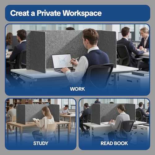 Three-Panel Office Desk Privacy & Acoustic Screen
