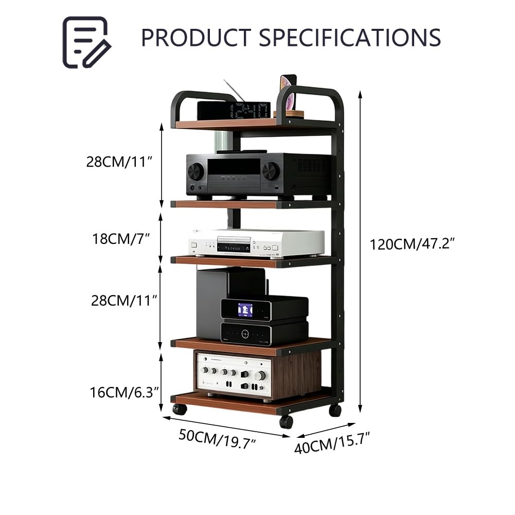 Adjustable Multi-Tier Rolling Printer Cart with Wheels