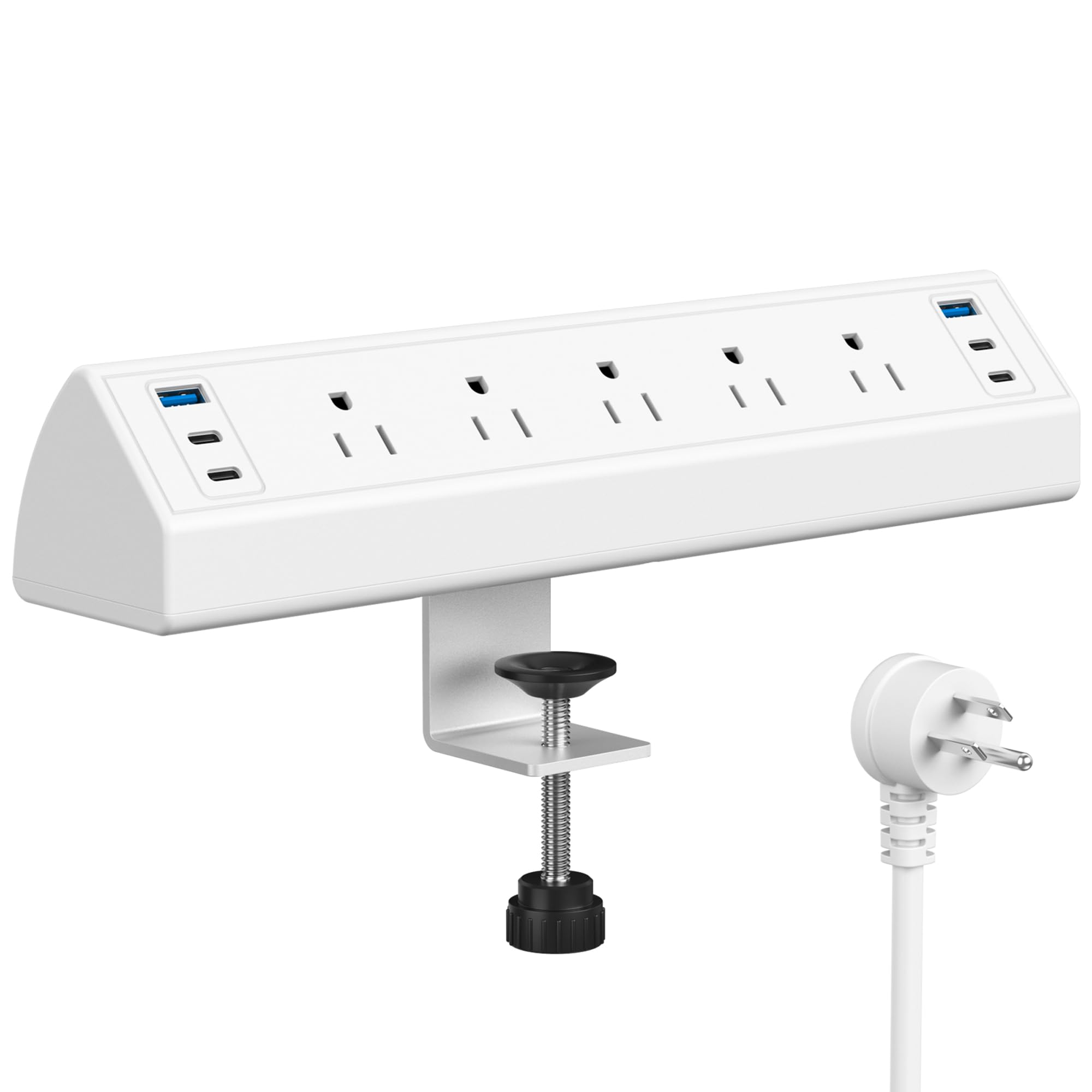 Clamp-On Under-Desk Power Strip with USB-C Fast Charging