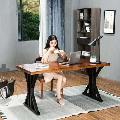 Computer Desk Industrial Style Solid Wood Table-5CM Thick Home Office Manager Room Computer Desk Conference Table Multifunctional Office Furniture (Size : 220x80x75cm) (180x80x75cm)