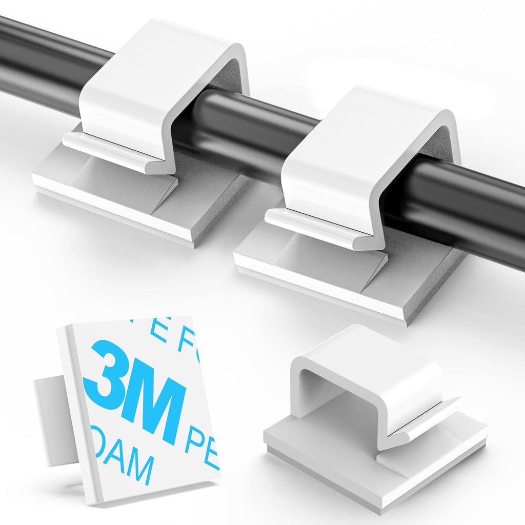 Adhesive Cable Management Clips for Office Desk Organization