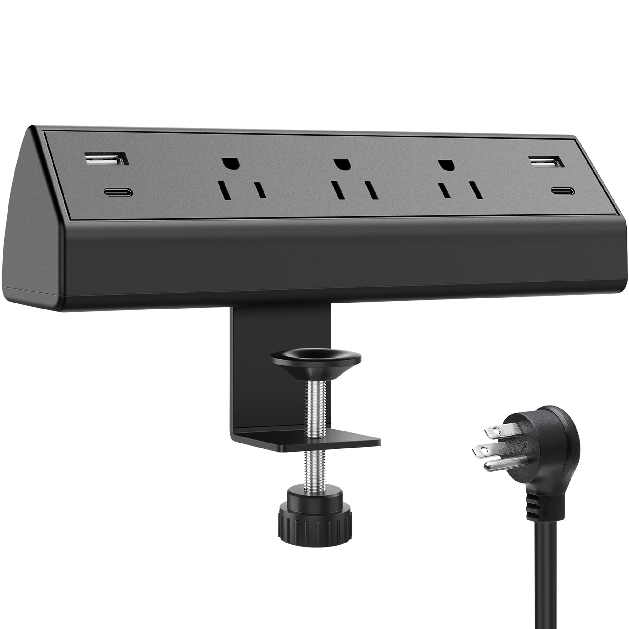 Clamp-On Under-Desk Power Strip with USB-C Fast Charging