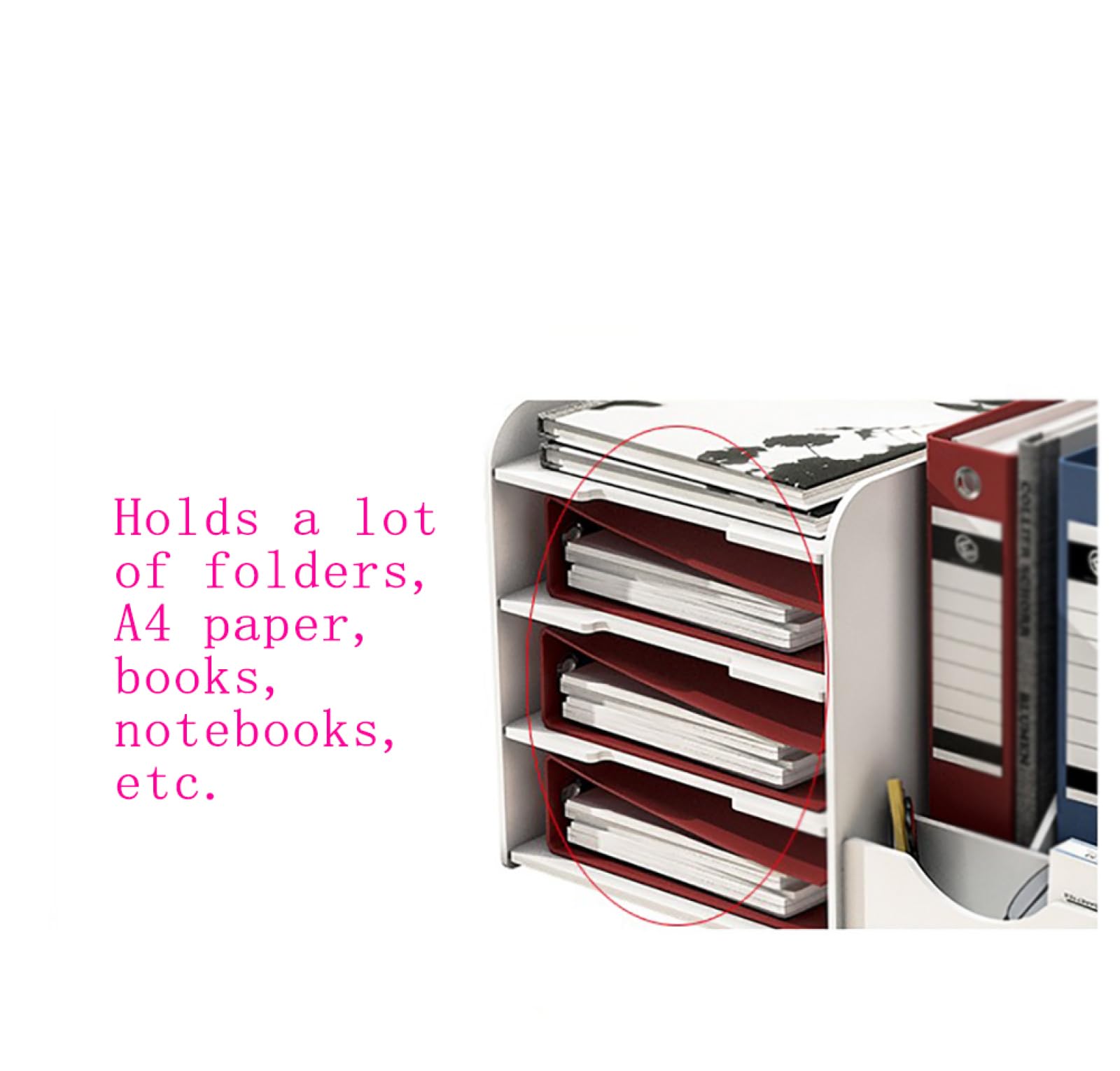 Desktop File Organizer with Pen Holder & Paper Sorter