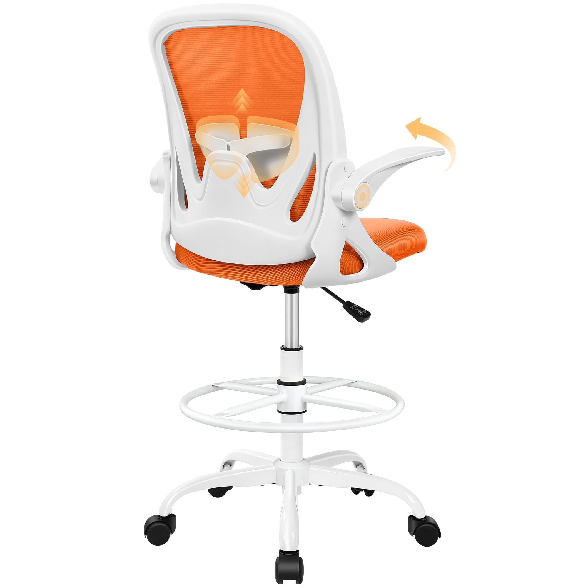 Primy PR934-Z Tall Drafting Chair with Flip-Up Armrests