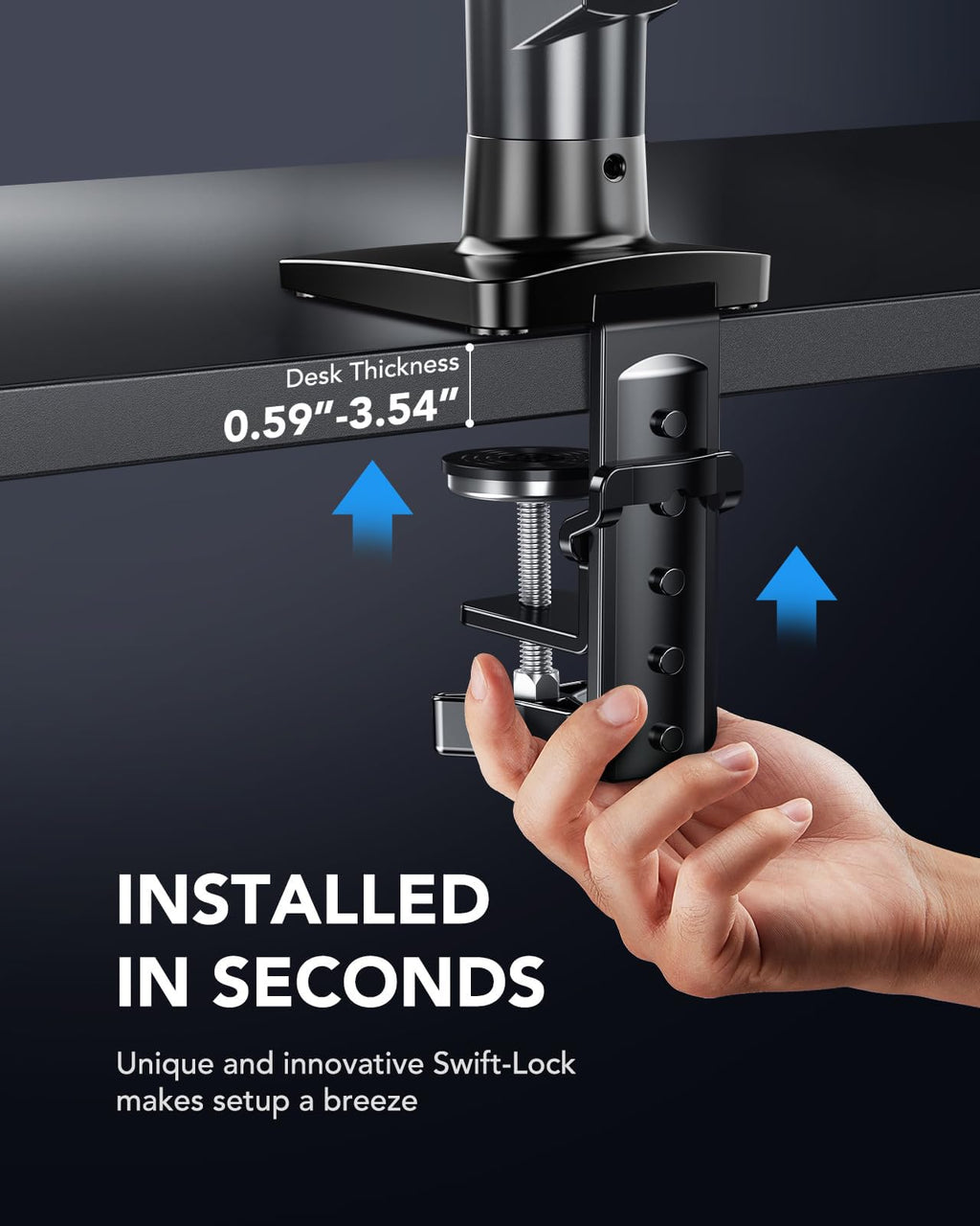 HUANUO Monitor Mount, 13 to 32 Inch Monitor Arm, Adjustable Screen Stand
