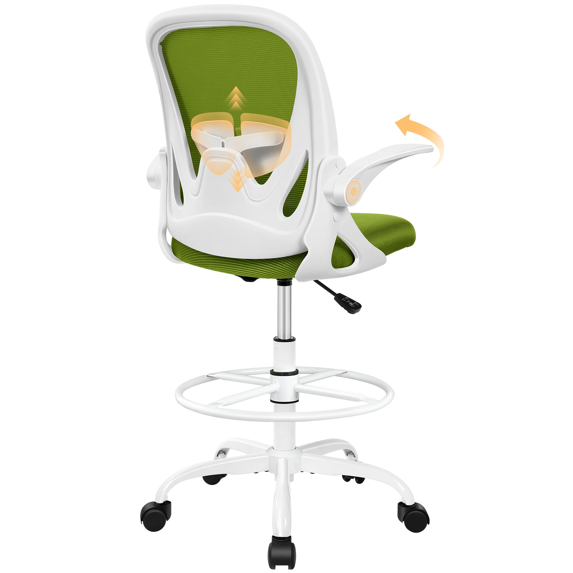 Primy PR934-Z Tall Drafting Chair with Flip-Up Armrests