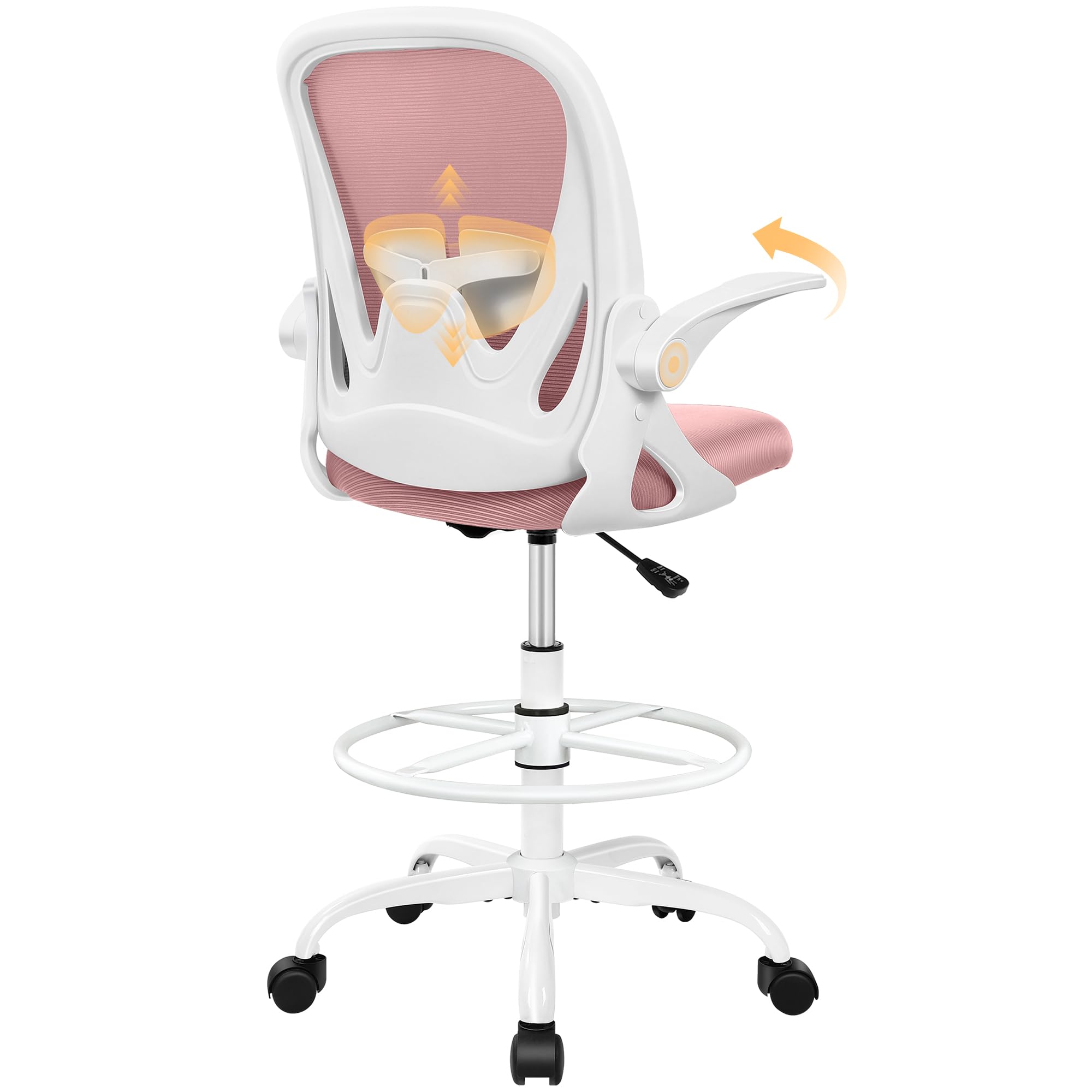 Primy PR934-Z Tall Drafting Chair with Flip-Up Armrests