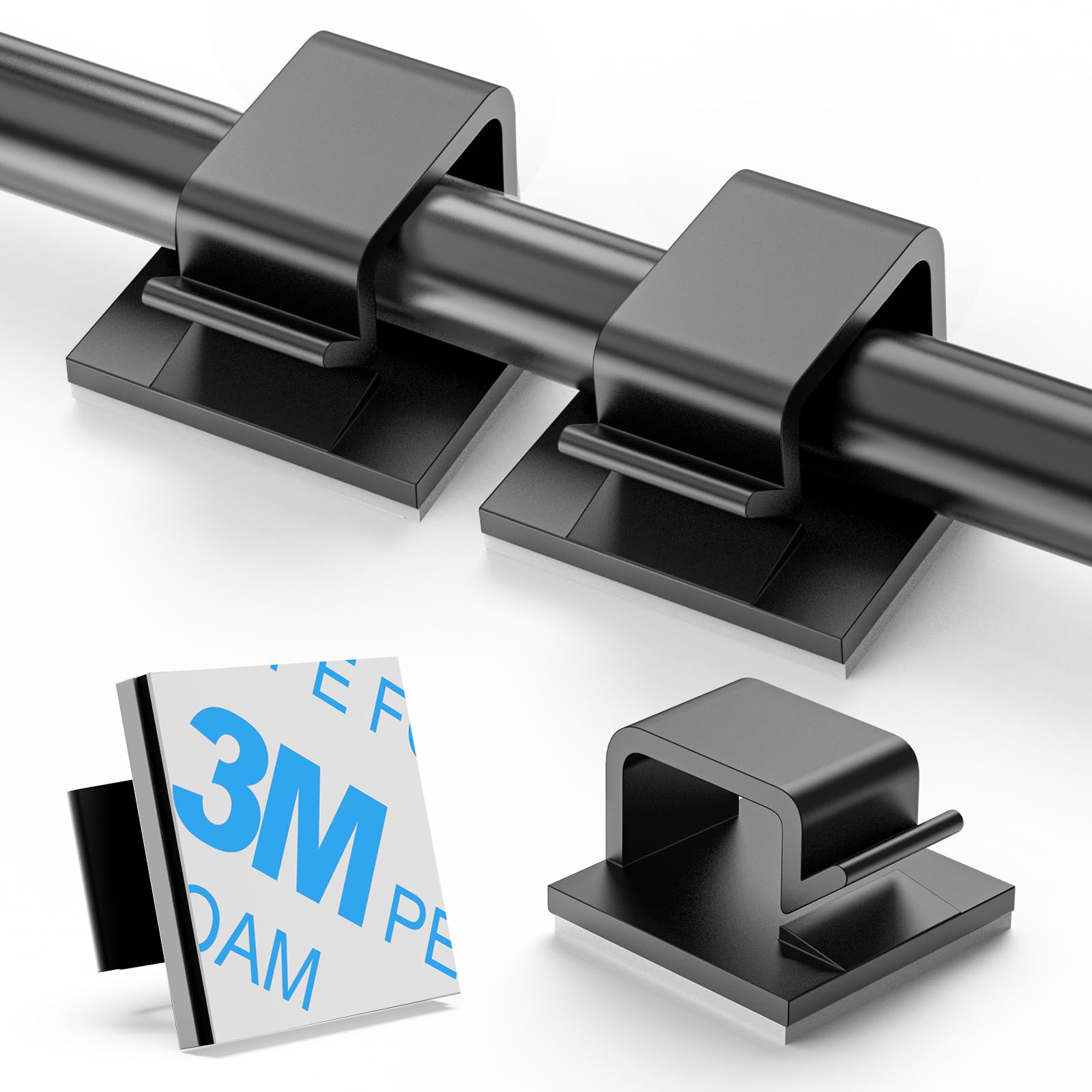 Adhesive Cable Management Clips for Office Desk Organization