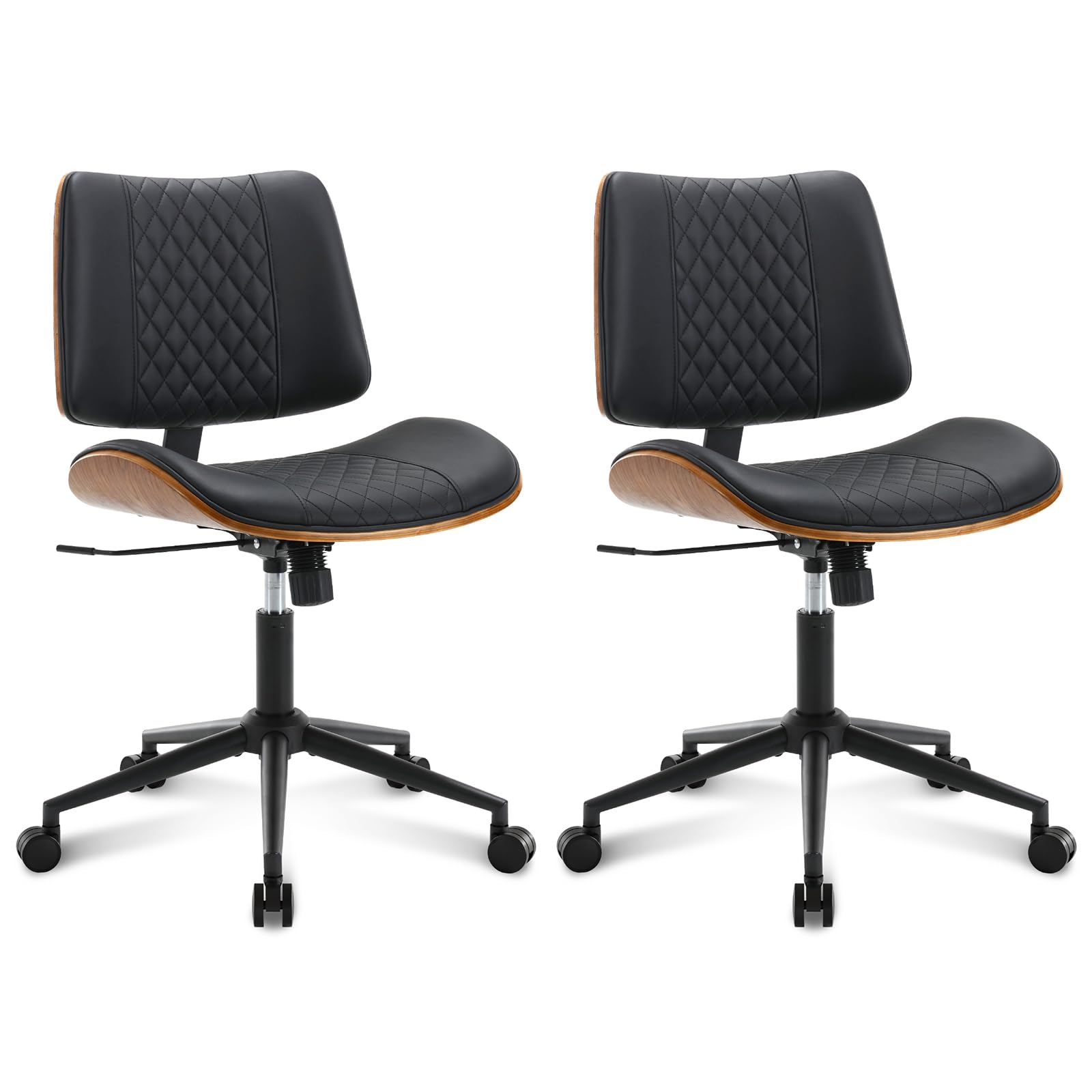 BERYTH 5010 Mid-Back Walnut Office Chair with Wheels