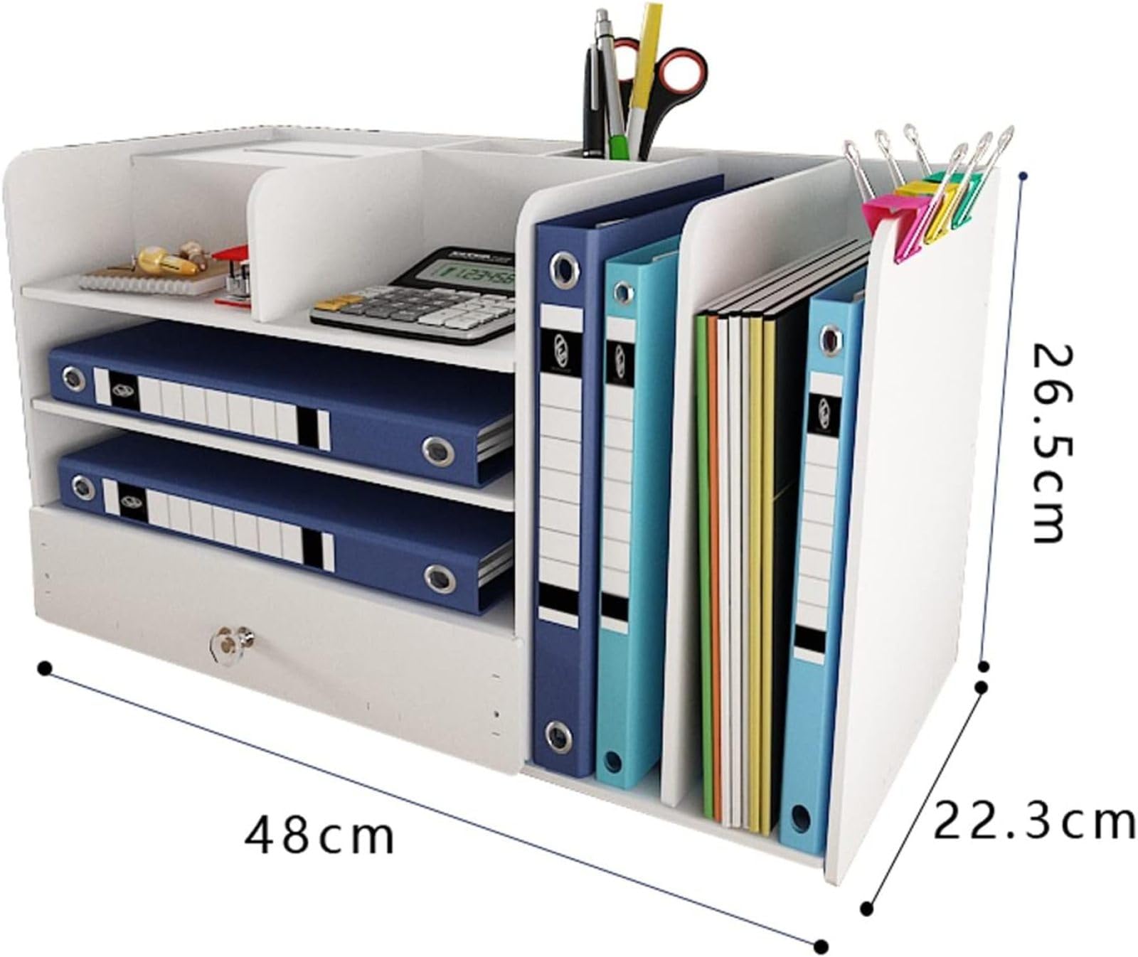 Desktop File Organizer with Pen Holder & Paper Sorter
