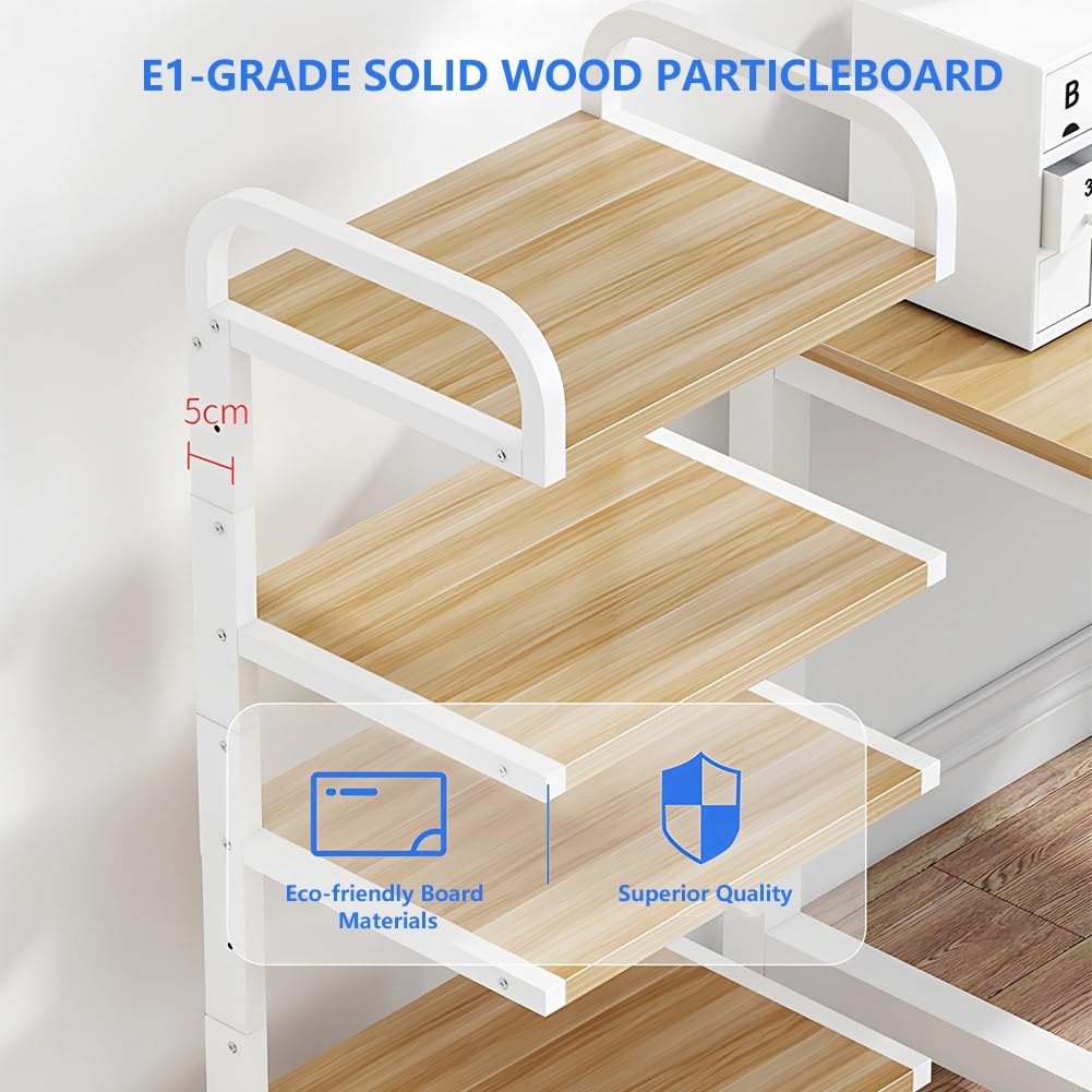 Adjustable Multi-Tier Rolling Printer Cart with Wheels