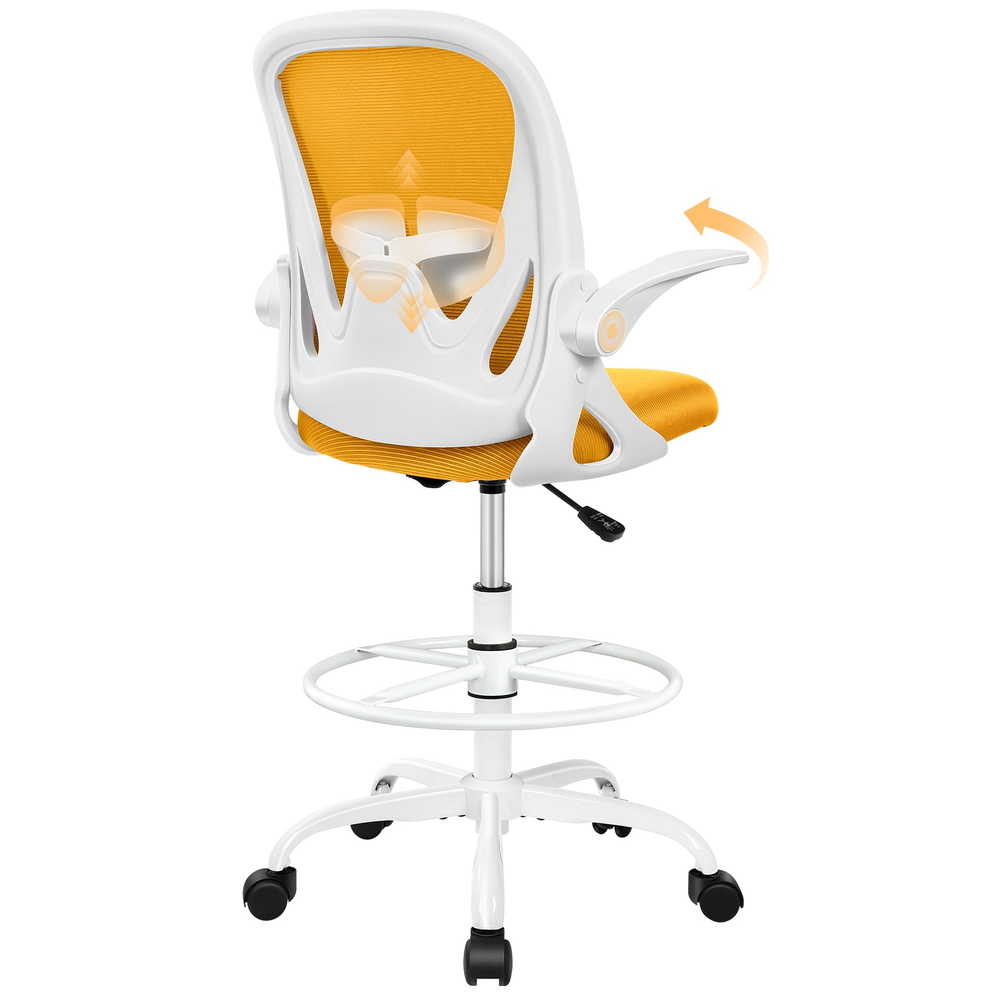 Primy PR934-Z Tall Drafting Chair with Flip-Up Armrests