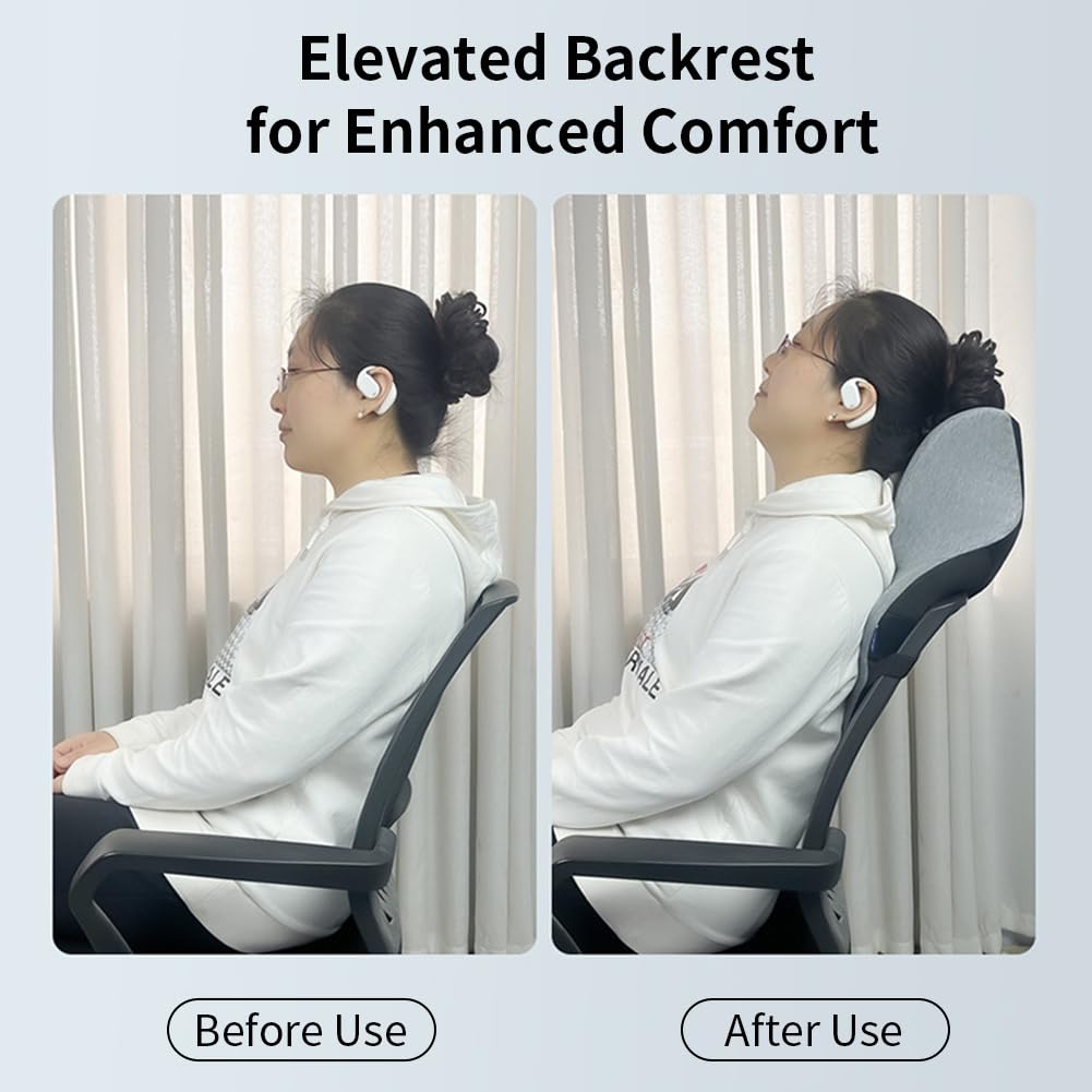 Shapeazy Office Chair Headrest, Adjustable Neck Support Pillow with Removable Washable Cover - Head Rest Attachment for Office Chairs and Wheelchairs, Neck Pillow for Desk Chair Napping