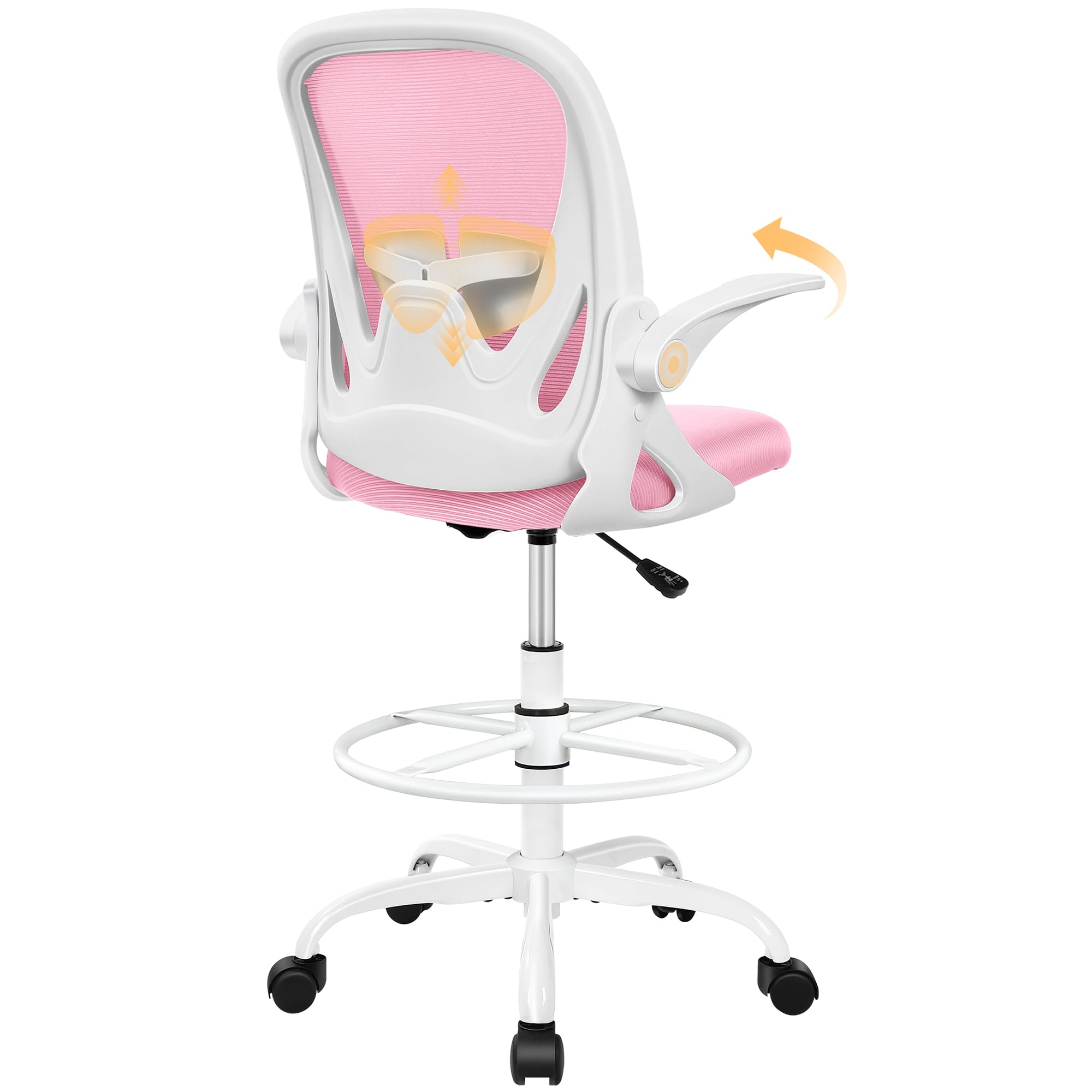 Primy PR934-Z Tall Drafting Chair with Flip-Up Armrests