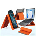 Leigeobei Flexible Foldable Phone Stand, Bendable Rollable Silicone Aluminum Holder, Portable Multi-Angle Desk Stand for Phone & Tablet (Orange)
