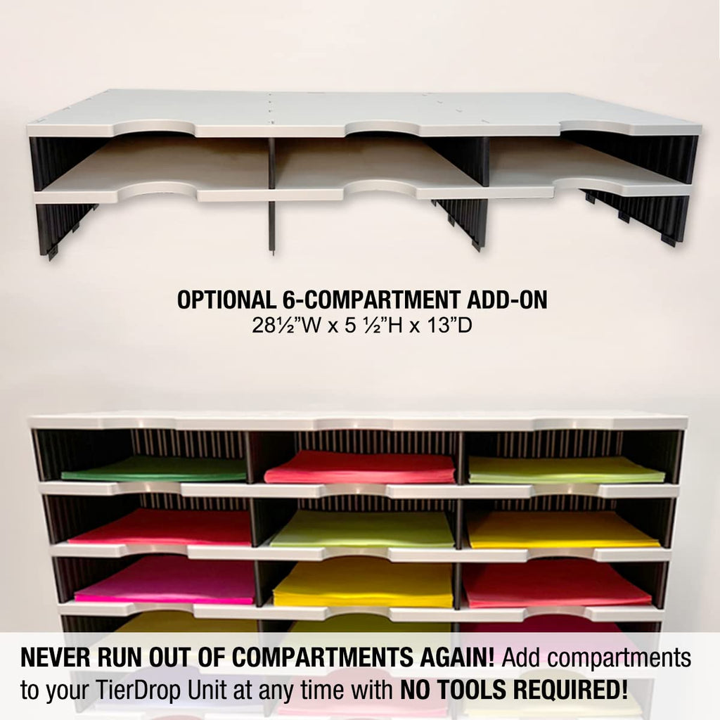 TierDrop 12-Tier Letter Tray Organizer with 3 Drawers